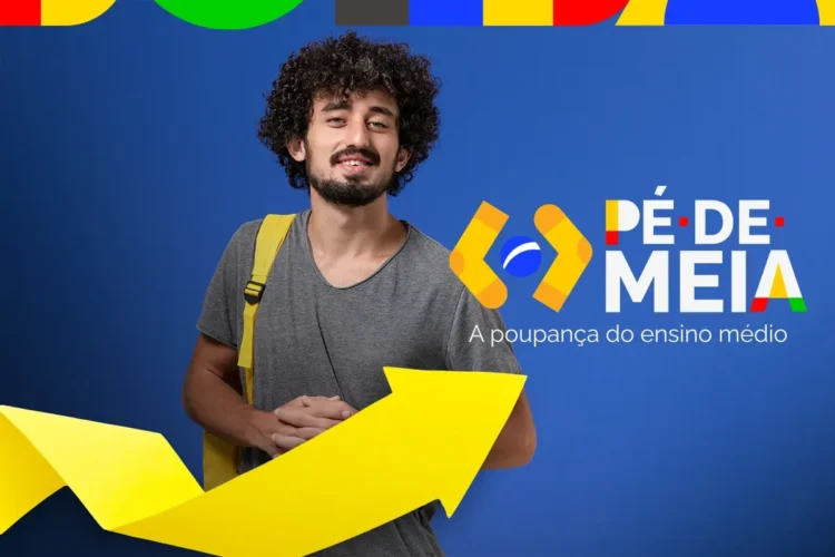 Pé-de-Meia: estudantes da EJA têm acesso ao novo calendário de pagamentos de 2026 1 O cartaz da campanha Pé-de-Meia, com o logo e uma imagem de um estudante da EJA, representando o novo calendário de pagamentos de 2026.