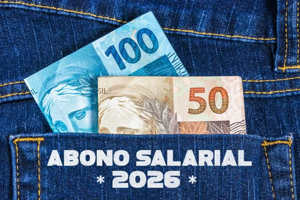 Governo anuncia antecipação do Abono Salarial para cidades de Minas Gerais afetadas por fortes chuvas 2 Notas de dinheiro de 100 e 50 reais no bolso de uma calça jeans representando pagamento do Abono Salarial PIS/PASEP 2026 para trabalhadores brasileiros