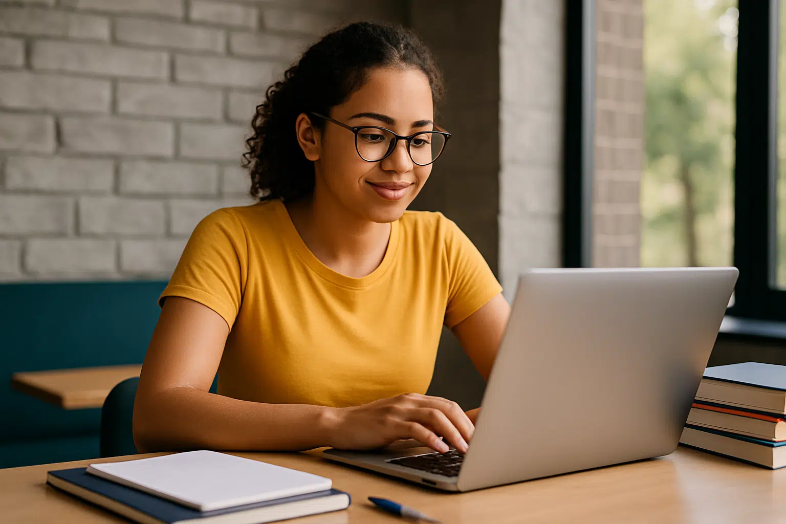 Pagamento do Pé-de-Meia de R$ 1.000 é liberado nesta segunda (30); saiba quem recebe 2 Estudante digitando em notebook com livros consultando benefícios estaduais do pé de meia