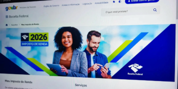 Tela do site da Receita Federal gov.br com banner do Imposto de Renda 2026 — passo a passo para declarar o saque do PIS/Pasep no IR 2026