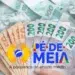 Notas de R$ 50, R$ 100 e R$ 200 do Brasil, com o logo do Pé-de-Meia, representando o pagamento de até R$ 1.200 para estudantes nascidos em novembro e dezembro.